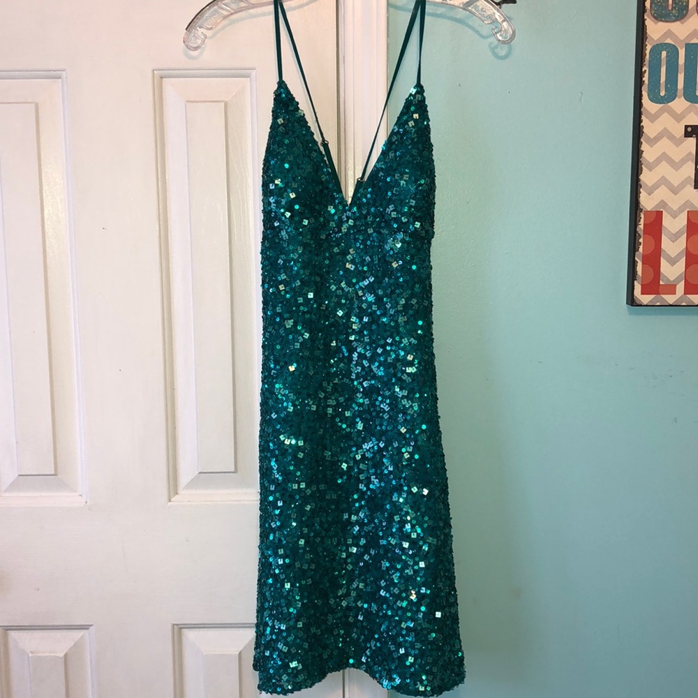 Sparkly shimmery turquoise dress ✨ - Picture 4 of 8
